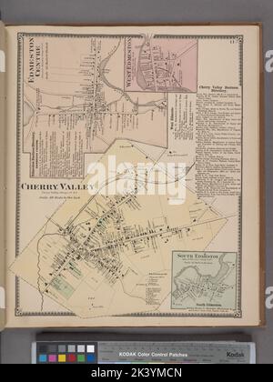 Edmeston Center Village; Edmeston Business Directory. ; West Edmeston Village; Cherry Valley Business Directory. ; Cherry Valley Village; South Edmeston Village Kartografisch. Atlanten, Karten. 1868. Lionel Pincus und Prinzessin Firyal Map Division. Otsego County (N.Y.), Immobilien , New York (Bundesstaat) , Otsego County Stockfoto