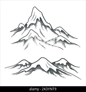 Vektor-Set Von Rocky Mountains Illustration Isoliert Auf Weißem Hintergrund Stock Vektor