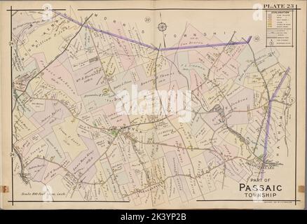 Morris County, Doppelseite Plate No. 23 Karte begrenzt durch Morris Town Rd. 1910. Kartografisch. Atlanten, Karten. Lionel Pincus und Princess Firyal Map Division. Morris County (N.J.) Stockfoto