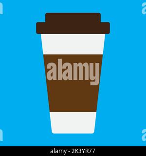 Flache Abbildung der Kaffeebecher aus Pappe. Vektorbild. Stock Vektor