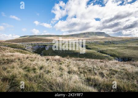 Pen y ghent, einer von Yorkshire's „Three Peaks“, aufgenommen von der Horton Scar Lane im September 2022 Stockfoto