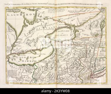 La Pensilvania, la Nuova York, il Jersey Settentriole: Con la parte occidentale del Connecticut, Massachusetts-s-Bay e l'Irochesia. Kartografisch. Karten, Atlanten. 1778. Lionel Pincus und Prinzessin Firyal Map Division. Nordamerika, New York (Bundesstaat), New Jersey, Nahost-Atlantische Staaten, New Jersey, Pennsylvania, Region Der Großen Seen, New York, Pennsylvania Stockfoto