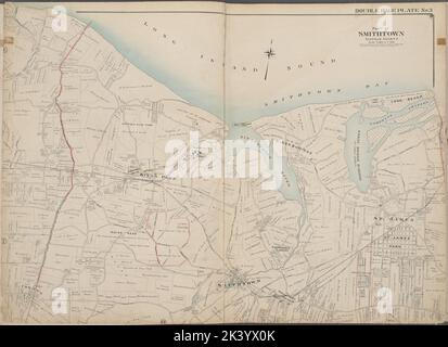 Suffolk County, V. 2, doppelseitige Platte Nr. 3 Karte begrenzt durch Long Island Sound, Smith Town Bay, St. James, Smith Town, Com Mack, Kings Park-Kartographie. Atlanten, Karten. 1902 - 1909. Lionel Pincus und Princess Firyal Map Division. Suffolk County (New York) Stockfoto
