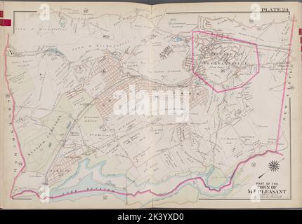 Westchester, V. 2, Doppelseite Platte Nr. 24 Karte begrenzt durch New Castle, Bronx River, Green Burg Kartographie. Atlanten, Karten. 1910 - 1911. Lionel Pincus und Princess Firyal Map Division. Westchester County (N.Y.), Immobilien , New York (Bundesstaat) , Westchester County Stockfoto