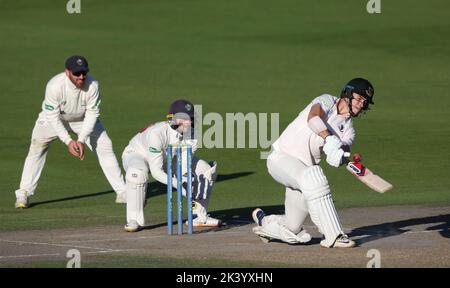 Hove, Großbritannien 28.. September 2022 : Sussex's Ali Orr hat beim zweiten Match zwischen Sussex und Glamorgan auf dem Central County Ground 1. in Hove im LV= Insurance County Championship Division gespielt. Stockfoto