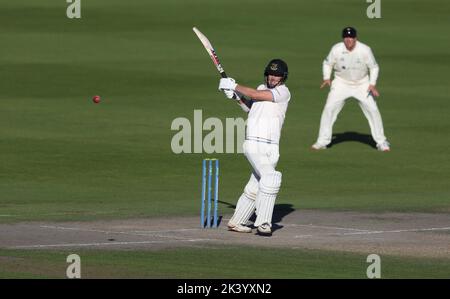 Hove, Großbritannien 28.. September 2022 : Sussex's Ali Orr hat beim zweiten Match zwischen Sussex und Glamorgan auf dem Central County Ground 1. in Hove im LV= Insurance County Championship Division gespielt. Stockfoto