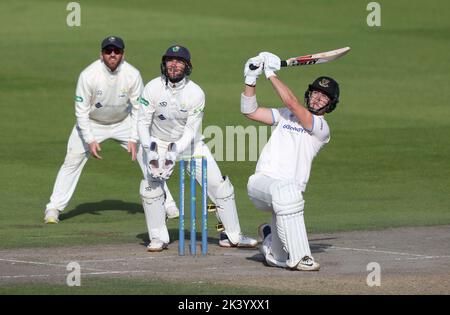 Hove, Großbritannien 28.. September 2022 : Sussex's Ali Orr hat beim zweiten Match zwischen Sussex und Glamorgan auf dem Central County Ground 1. in Hove im LV= Insurance County Championship Division gespielt. Stockfoto