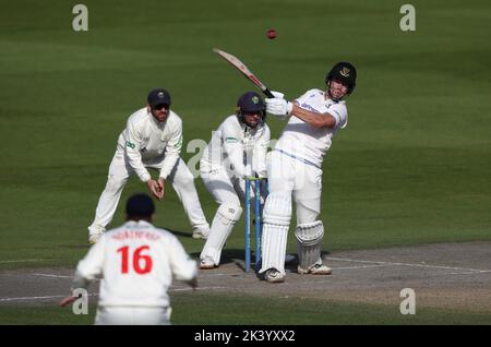 Hove, Großbritannien 28.. September 2022 : Sussex's Ali Orr hat beim zweiten Match zwischen Sussex und Glamorgan auf dem Central County Ground 1. in Hove im LV= Insurance County Championship Division gespielt. Stockfoto