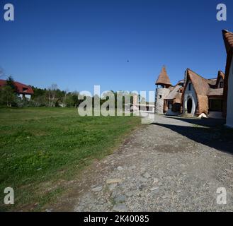 Siebenbürgen Hobbit Schloss aus Lehm und Sand in Rumänien, Siebenbürgen gebaut Stockfoto