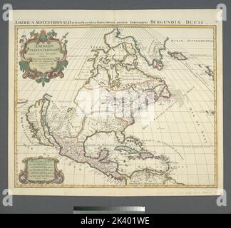 Amerique septentrionale divisée en ses principales parties. Kartografisch. Karten. 1694. Lionel Pincus und Prinzessin Firyal Map Division. Nordamerika Stockfoto