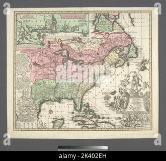 Accurata delineatio celeberrimae regionis Ludovicianae vel Gallice Louisiane ot. Canadae et Floridae adpellatione in Septemtrionali America: Descriptae quae hodie nomine fluminis Mississippi vel St. Louis per colonias et navigationes Gallorum ob immensas opes et adfluentiam magis magisque inclarescit ex fide digniss Rogg, Gottfried, 1669-1742. Kartografisch. Karten. 1734. Lionel Pincus und Prinzessin Firyal Map Division. Nordamerika Stockfoto