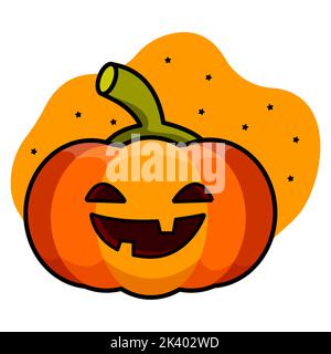 Cartoon-Illustration eines lachenden Kürbisses. Vektor-Illustration für Halloween Stock Vektor