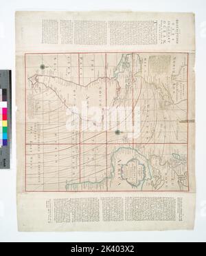 Eine neue und korrekte Karte des westlichen und südlichen Ozeans: Zeigt die Variationen des Kompasses nach den neuesten und besten Beobachtungen. Kartografisch. Karten. 1748. Lionel Pincus und Prinzessin Firyal Map Division. Magnetische Deklination , Atlantischer Ozean, Atlantischer Ozean , Karten , frühe Arbeiten bis 1800 Stockfoto