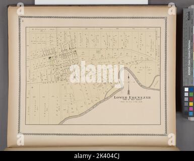 Kartographie Des Unteren Ebenezer Dorfes. Atlanten, Karten. 1880. Lionel Pincus und Prinzessin Firyal Map Division. Erie County (N.Y.), Immobilien , New York (Bundesstaat) , Erie County Stockfoto