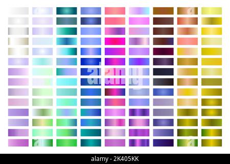 Metallgradient-Sammlung aller Farbfelder Stock Vektor