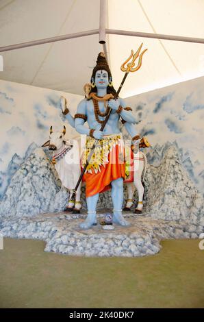 Idol von Herrn Shiva im Someshwar Wadi Tempel, 900 Jahre alter swayambhu Shiva Tempel, in der Nähe von Baner, Pune, Maharashtra, Indien Stockfoto