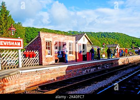 Levisham Railway Station, North Yorkshire Moors Railway, England Stockfoto