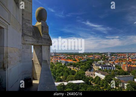 Neues Rathaus, Panoramablick vom Rathausturm Richtung Norden, Deutschland, Niedersachsen, Hannover Stockfoto