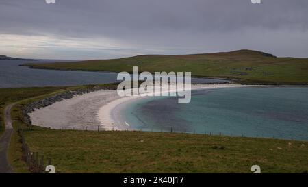 Minn Beach auf den Shetland Islands Stockfoto