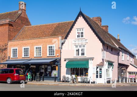 16. Century The Essex Rose Tea House, High Street, Dedham, Essex, England, Vereinigtes Königreich Stockfoto