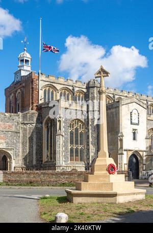 15.. Jahrhundert Kirche der Heiligen Jungfrau Maria, die Straße, East Bergholt, Suffolk, England, Vereinigtes Königreich Stockfoto