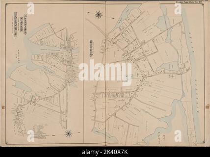 Suffolk County, V. 1, Doppelseite Platte Nr. 20 Karte begrenzt durch East Port Speonk und Teil von Remsenburg, Quogue kartografisch. Atlanten, Karten. 1902 - 1909. Lionel Pincus und Princess Firyal Map Division. Suffolk County (New York) Stockfoto