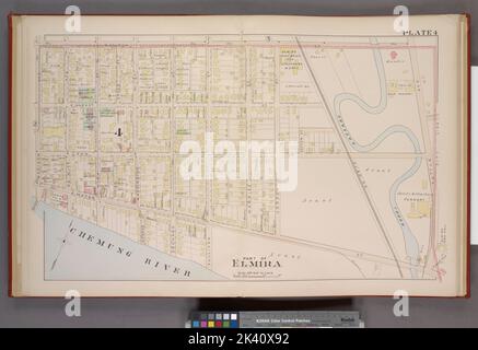 Teil von Elmira, Forts. Kartografisch. Atlanten, Karten. 1896. Lionel Pincus und Prinzessin Firyal Map Division. Elmira (New York) Stockfoto