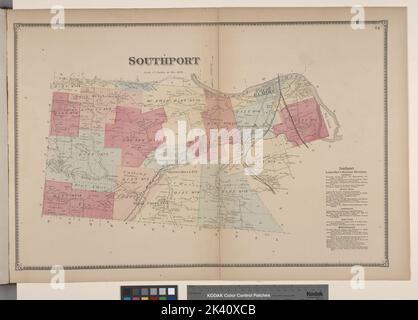 Southport Township; Southport Subscriber's Business Directory kartografisch. Atlanten, Karten. 1869. Lionel Pincus und Prinzessin Firyal Map Division. Chemung County (N.Y.), Immobilien , New York (Bundesstaat) , Chemung County, Unternehmen, New York (Bundesstaat) , Chemung County Stockfoto