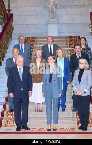 Madrid, Madrid, Spanien. 29. September 2022. Königin Letizia von Spanien nimmt an einem Arbeitstreffen der FundeuRAE (Foundation of Urgent Spanish) an der Königlichen Spanischen Akademie am 29. September 2022 in Madrid, Spanien Teil (Bildquelle: © Jack Abuin/ZUMA Press Wire) Stockfoto