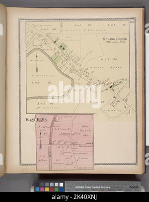 Spring Brook Village; East Elma Village Kartografisch. Atlanten, Karten. 1880. Lionel Pincus und Prinzessin Firyal Map Division. Erie County (N.Y.), Immobilien , New York (Bundesstaat) , Erie County Stockfoto