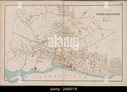 Westchester, Doppelseite Platte Nr. 19 Karte begrenzt durch Regent St., Connecticut kartografisch. Atlanten, Karten. 1893. Lionel Pincus und Prinzessin Firyal Map Division. Westchester County (New York) Stockfoto