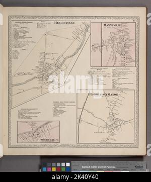 Belleville Business Directory. ; Belleville Village; Mannsville Village; Mannsville Business Directory. ; Woodville Business Directory. ; Woodville ( P.O.) Village; Pierrepont Manor Business Directory. ; Pierrepont Manor Village Kartografisch. Atlanten, Karten. 1864. Lionel Pincus und Prinzessin Firyal Map Division. Jefferson County (N.Y.), Immobilien , New York (Bundesstaat) Stockfoto