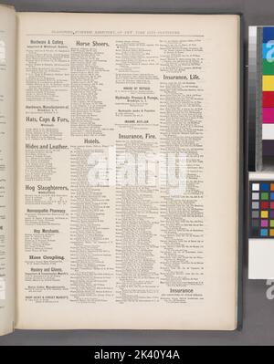 Classified Business Directory of New York 6 kartografisch. Atlanten, Karten. 1871. Lionel Pincus und Prinzessin Firyal Map Division. New York (Bundesstaat) Stockfoto