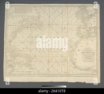 Eine neue und genaue Karte des riesigen Atlantik oder Westmeeres. Kartografisch. Karten. 1778. Lionel Pincus und Prinzessin Firyal Map Division. Seekarten , Nordatlantik, Nordatlantik Stockfoto