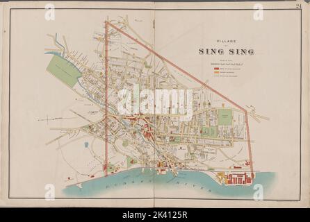 Westchester, Doppelseite Platte Nr. 24 Karte begrenzt durch Underhill Rd., Hudson River kartografisch. Atlanten, Karten. 1893. Lionel Pincus und Prinzessin Firyal Map Division. Westchester County (New York) Stockfoto