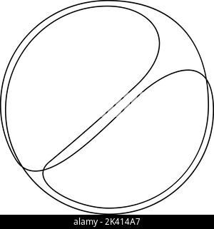 Kontinuierliche Linienzeichnung des Verbotszeichens. Zeichenvektordarstellung verbieten Stock Vektor