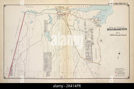 Teil der Stadt Southampton kartografisch. Atlanten, Karten. 1915 - 1917. Lionel Pincus und Princess Firyal Map Division. Suffolk County (New York) Stockfoto
