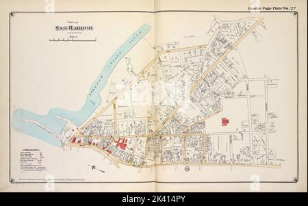 Teil der Sag Harbour-Kartographie. Atlanten, Karten. 1915 - 1917. Lionel Pincus und Princess Firyal Map Division. Suffolk County (New York) Stockfoto