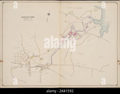 Suffolk County, V. 2, Doppelseite Platte Nr. 21 Karte begrenzt durch Kings Park kartografisch. Atlanten, Karten. 1902 - 1909. Lionel Pincus und Princess Firyal Map Division. Suffolk County (New York) Stockfoto