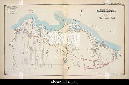 Teil der Stadt Southampton kartografisch. Atlanten, Karten. 1915 - 1917. Lionel Pincus und Princess Firyal Map Division. Suffolk County (New York) Stockfoto