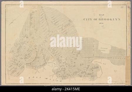 Karte der Stadt Brooklyn. Die Entfernung wird durch 1/2 Meilen radiale Zonen mit Ursprung in der Stadtverwaltung von Brooklyn angezeigt. Karten. 1860. Lionel Pincus und Prinzessin Firyal Map Division. Brooklyn (New York, New York) Stockfoto