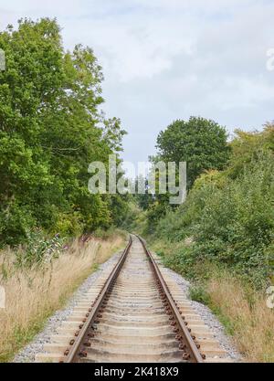 Ein stillgerades Gleis in Somerset Stockfoto