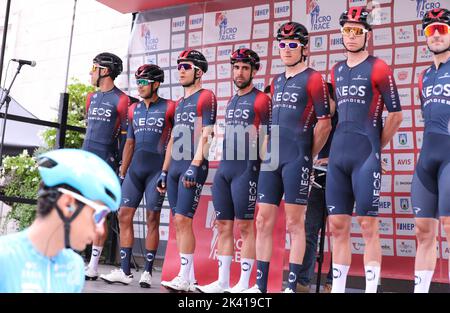 Kroatien. 29. September 2022. Die dritte Etappe des Cro Race von Sinj nach Promosten startete am 29. September 2022 auf dem Platz in Sinj, Kroatien. Foto: Ivo Cagalj/PIXSELL Credit: Pixsell Foto- und Videoagentur/Alamy Live News Stockfoto