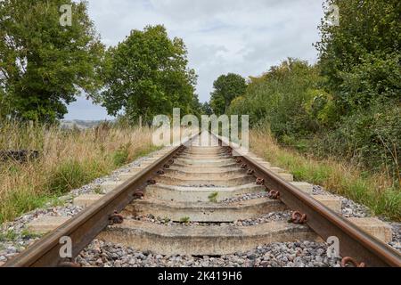 Ein stillgerades Gleis in Somerset Stockfoto