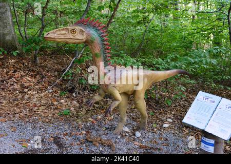 Modell eines Dinosauriers im Dino-Parc in Rosenau, Rumänien Stockfoto