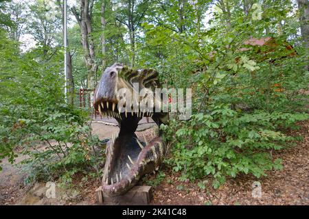 Tyrannosaurus - prähistorische Epoche der Dinosaurier seine toothy Mund angezeigt Stockfoto