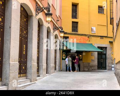 Spanien, Madrid. San Gines Chocolateria. Stockfoto