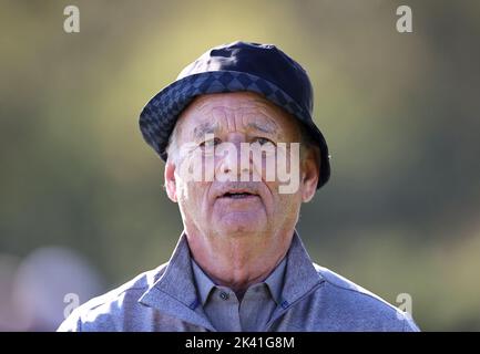 Bill Murray am ersten Tag der Alfred Dunhill Links Championship 2022 in Carnoustie. Bilddatum: Donnerstag, 29. September 2022. Stockfoto