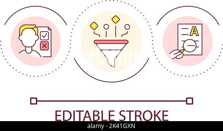 Symbol für Steuerung und Filterung des Datenschleifenkonzepts Stock Vektor