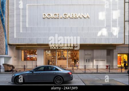 Das italienische Luxusmodehaus Dolce & Gabbana in Hongkong. Stockfoto